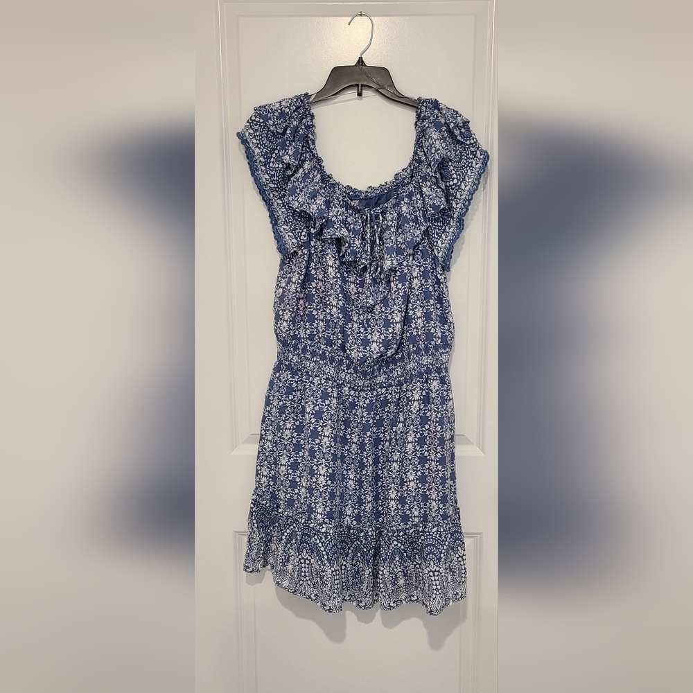 American Rag Blue and White Patterned Dress